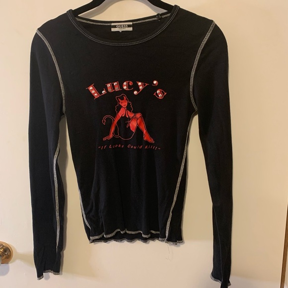 Guess Tops - Guess Jeans Vintage 90’s long sleeve t with bling.